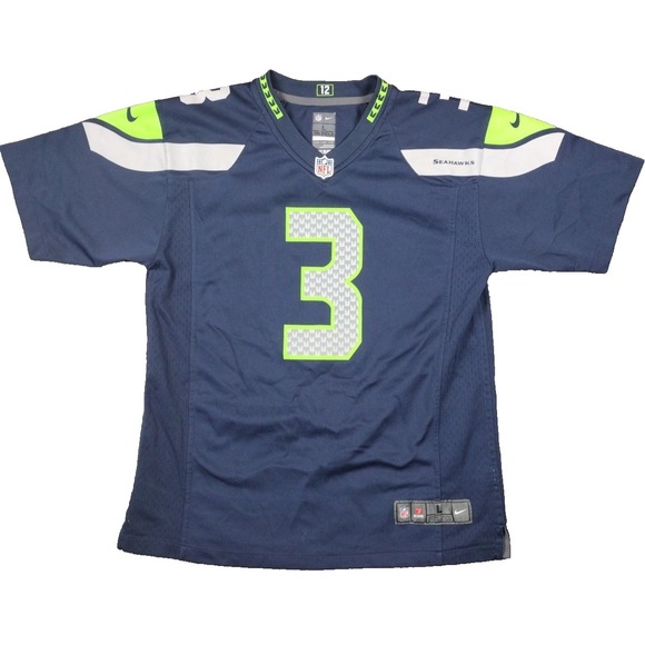 Nike Other - Nike On Field Seattle Seahawks NFL Jersey Shirt Russell Wilson #3 Youth LG Blue